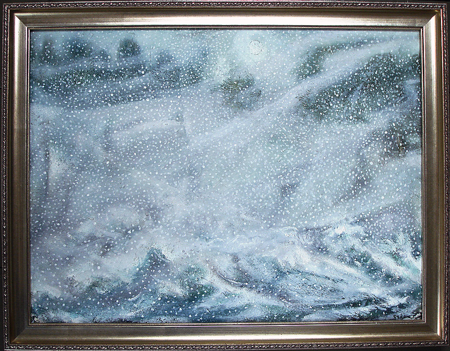 Charles Wilder Oakes - Nor'Easter at Roaring Spout - Oil on Canvas $4,800.